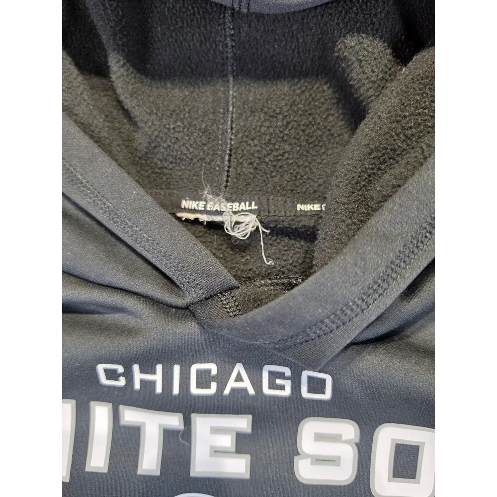 Nike‎ Chicago White Sox Therma-FIT Kids Hoodie Black Grey Baseball Size M 10/12